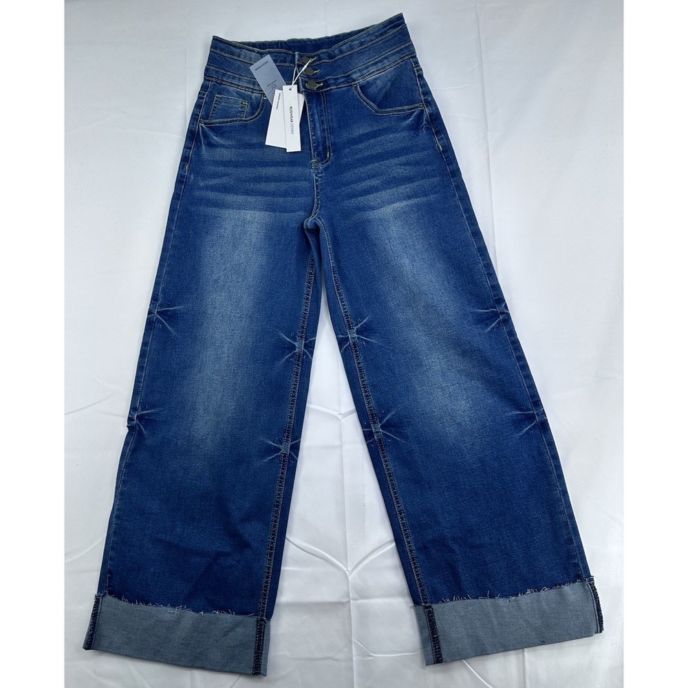 Roswear Super Wide Leg High Rise Blue Jeans Size Small Women's New With Tag Y2K‎
